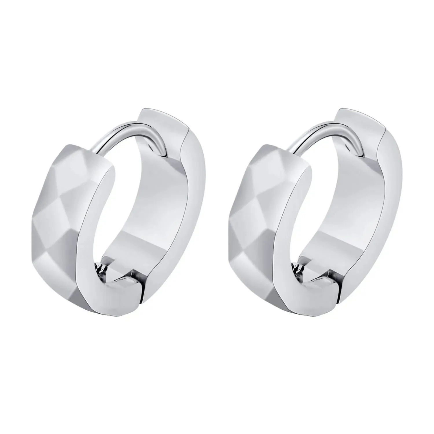 Faceted Huggie Earrings