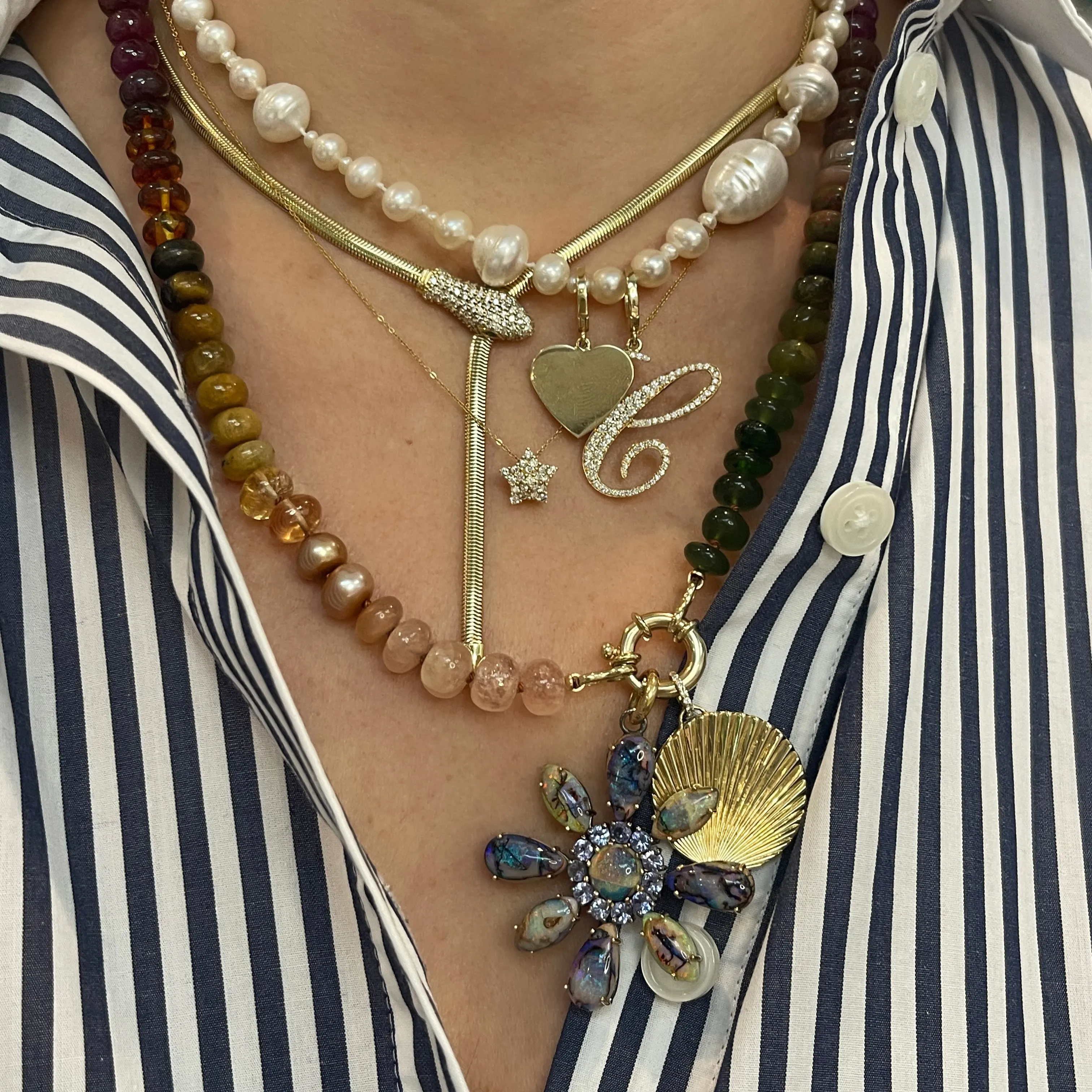 Fall Foliage Semiprecious Beaded Necklace