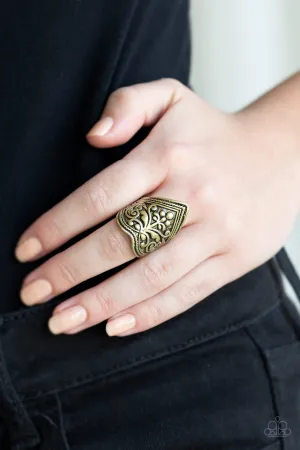 Fall into VINE Brass Paparazzi Ring