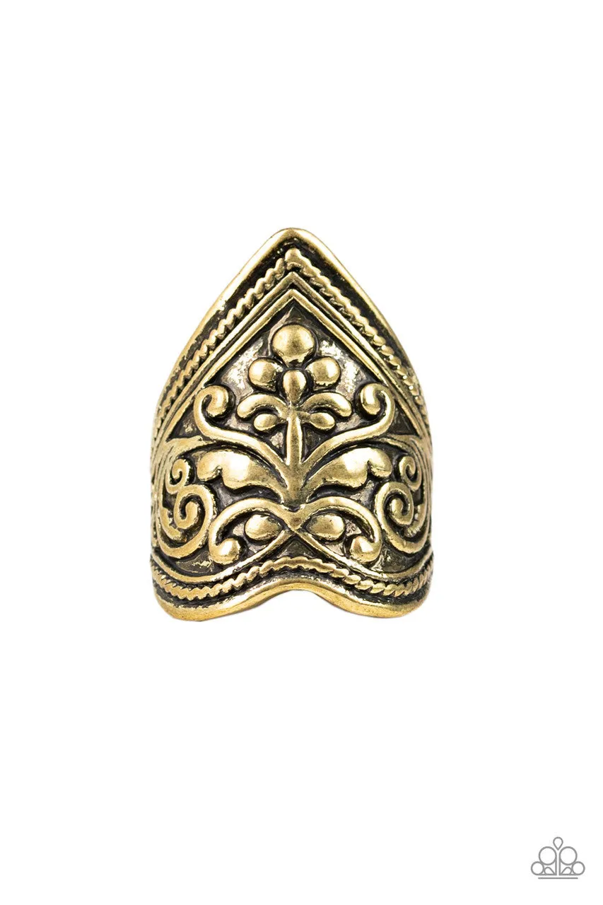 Fall into VINE Brass Paparazzi Ring
