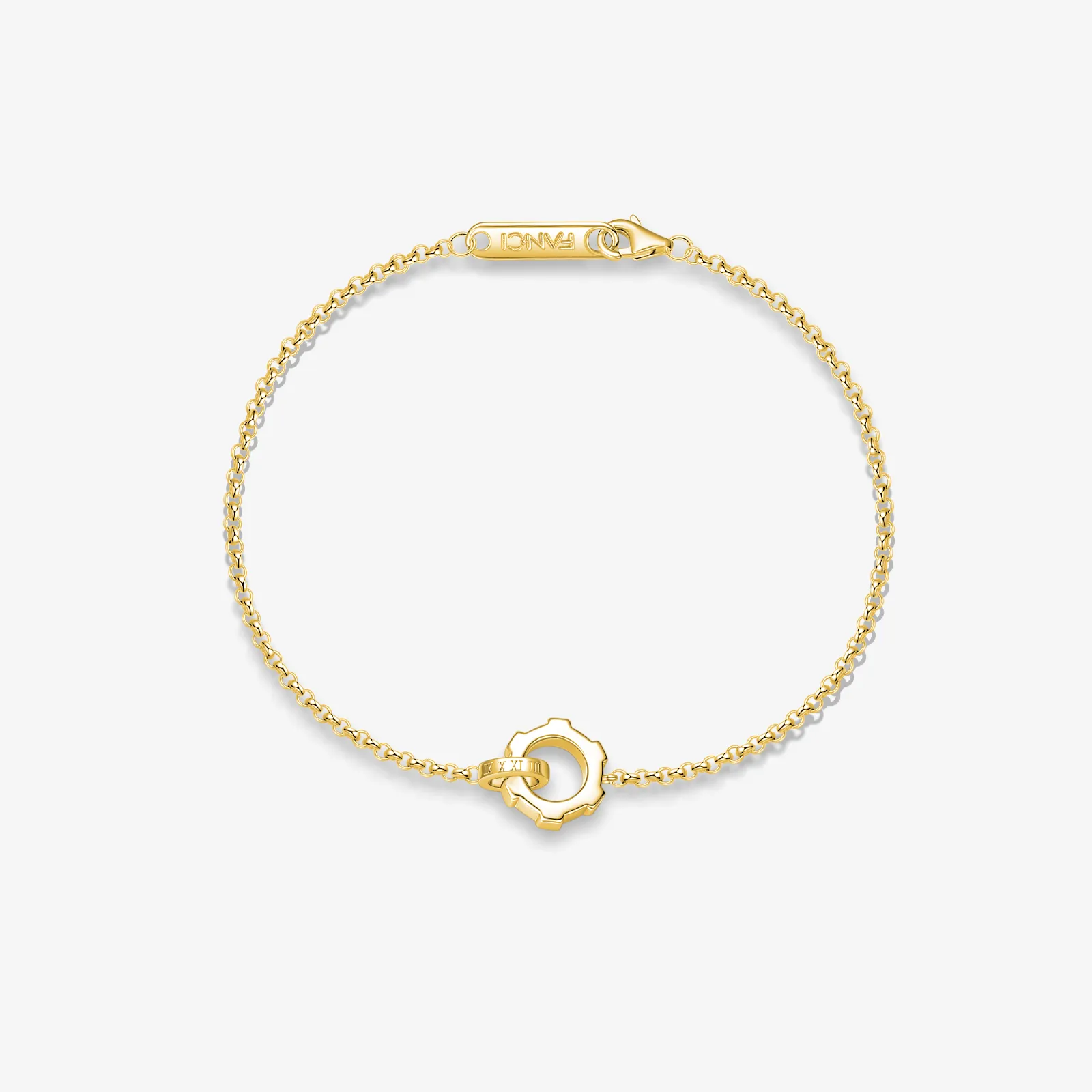 FANCIME "Infinite Time Lock" Couples Promise Sterling Silver Bracelet