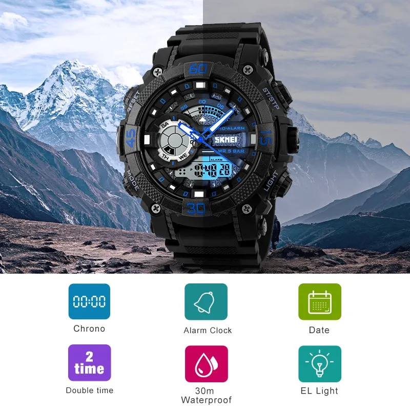 Fashion Sports Quartz Watches With Dual Display for Men