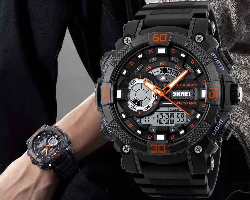 Fashion Sports Quartz Watches With Dual Display for Men