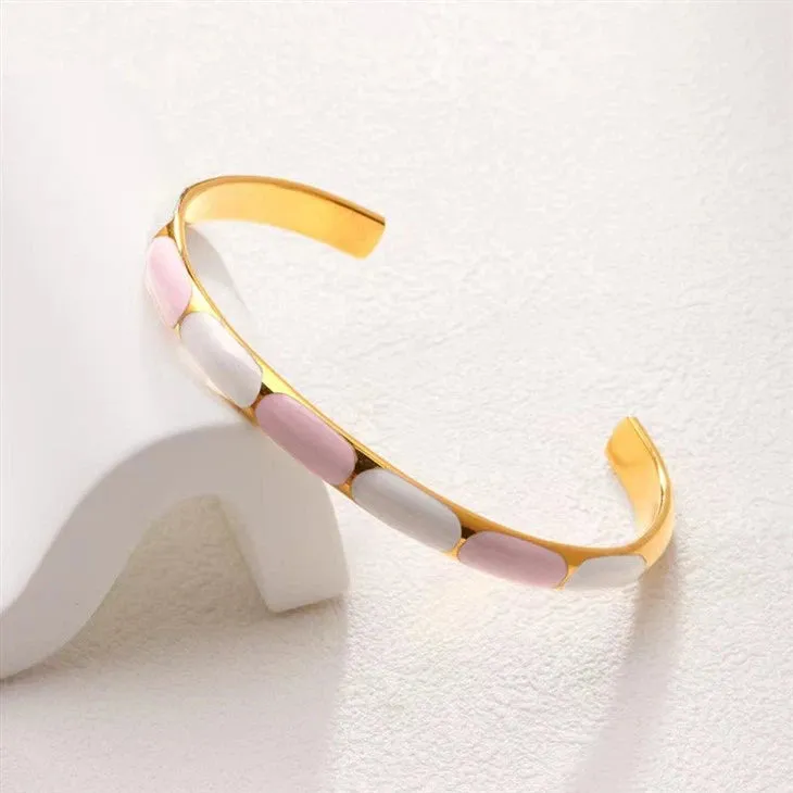 Fashionable And Simple Enamel Stainless Steel Bracelet