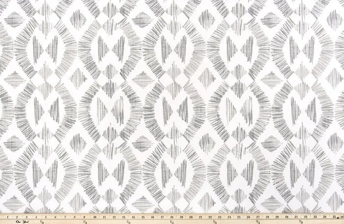 Faux Roman Shade Valance in Geometric Print of Grey and White on Premium Cotton Linen Fabric,  Fully Lined, Custom Made