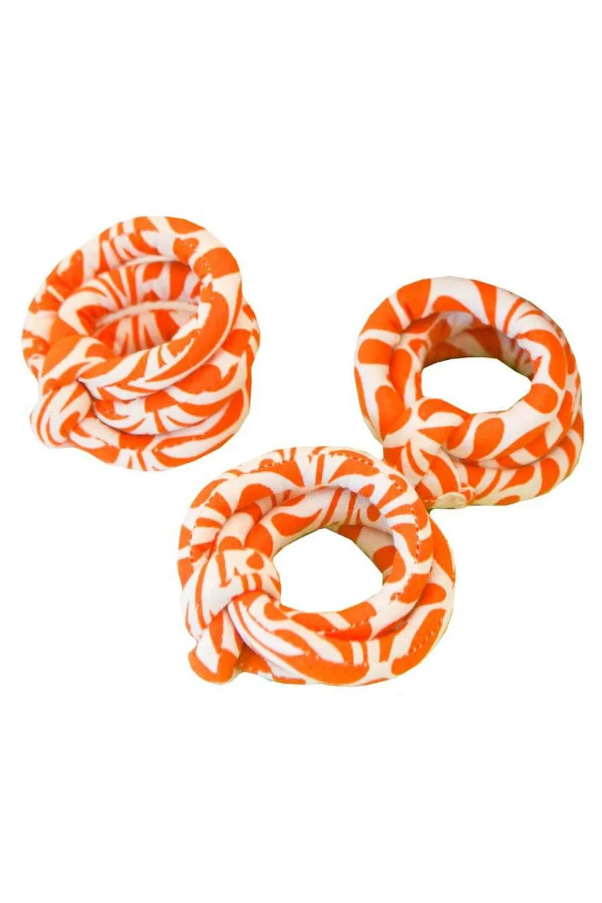 fern orange printed cloth napkin rings