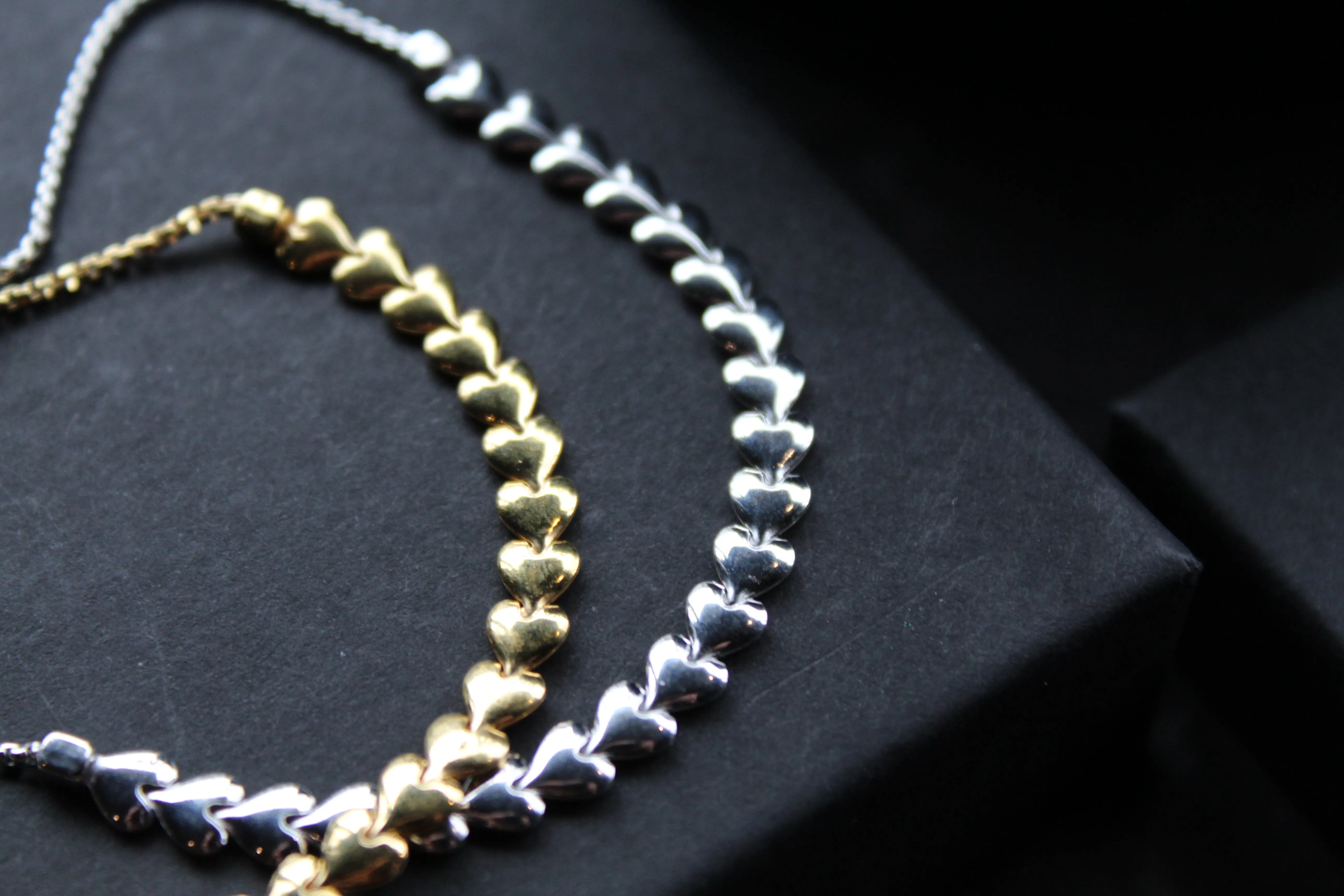 Flat Interlinked Hearts Slider Bracelets