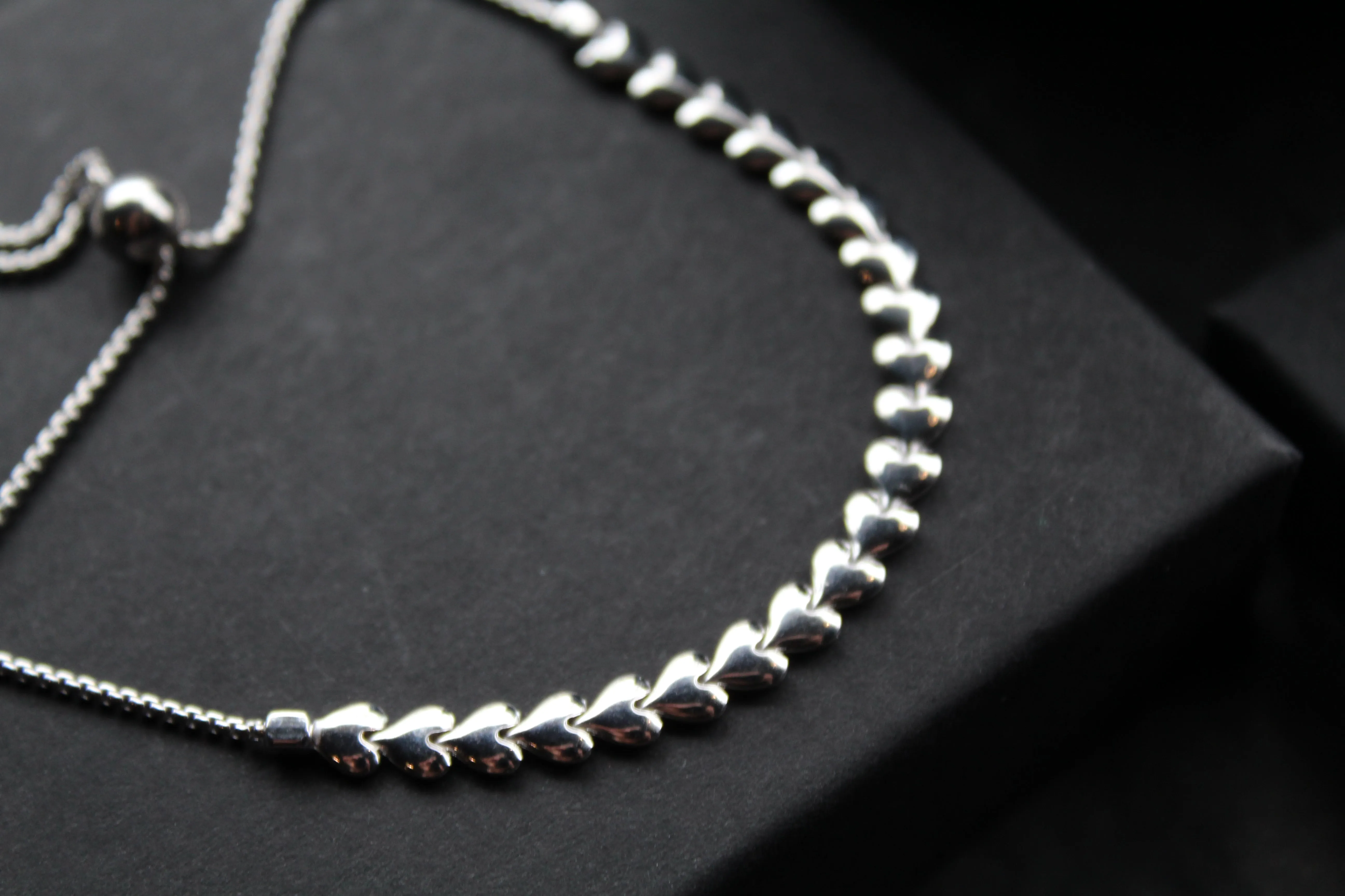 Flat Interlinked Hearts Slider Bracelets