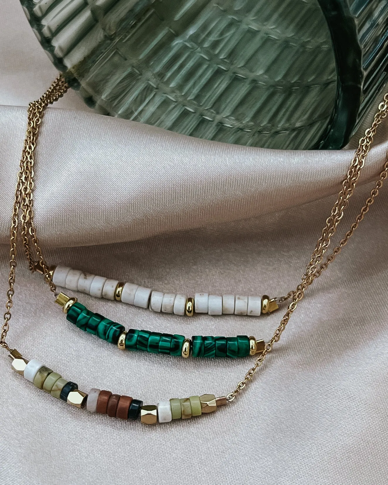Flora Dainty Beaded Necklace || Choose Color