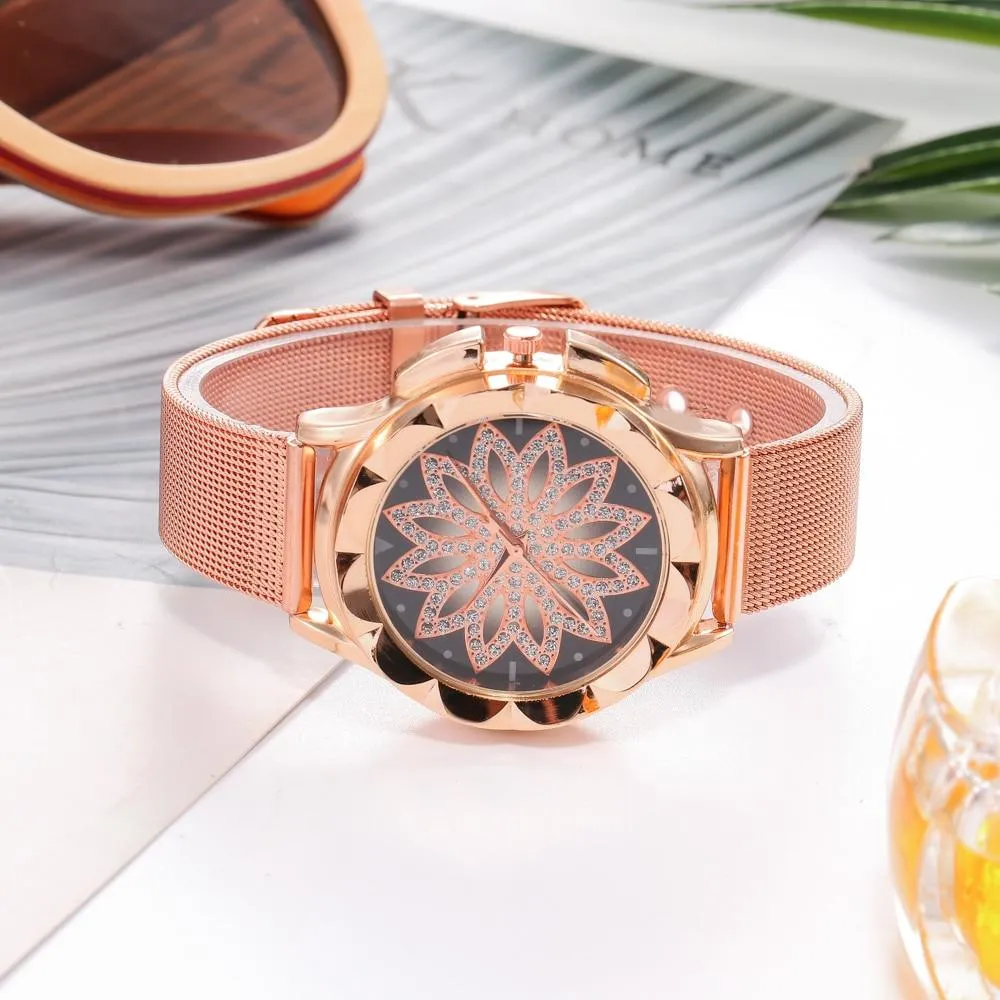 Floral Rhinestone Watch
