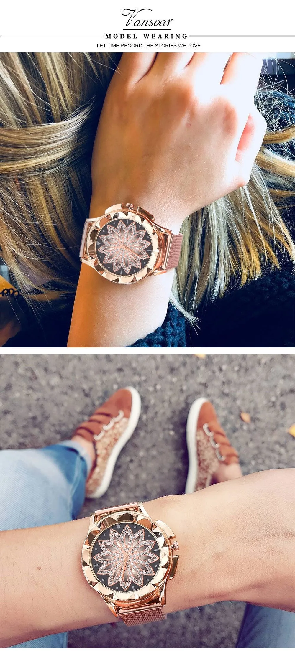 Floral Rhinestone Watch