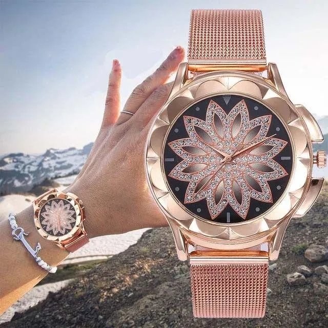 Floral Rhinestone Watch