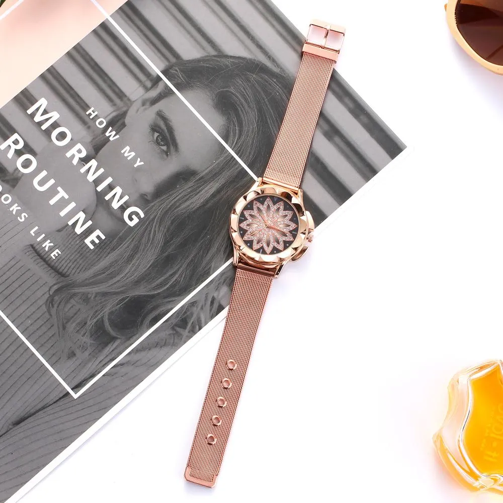 Floral Rhinestone Watch