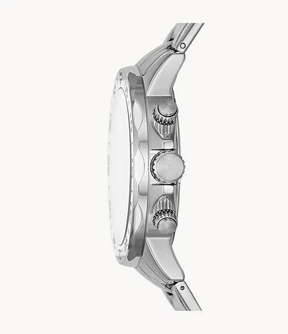 Fossil Bannon Silver Multifunction Stainless Steel Men's Watch BQ2490