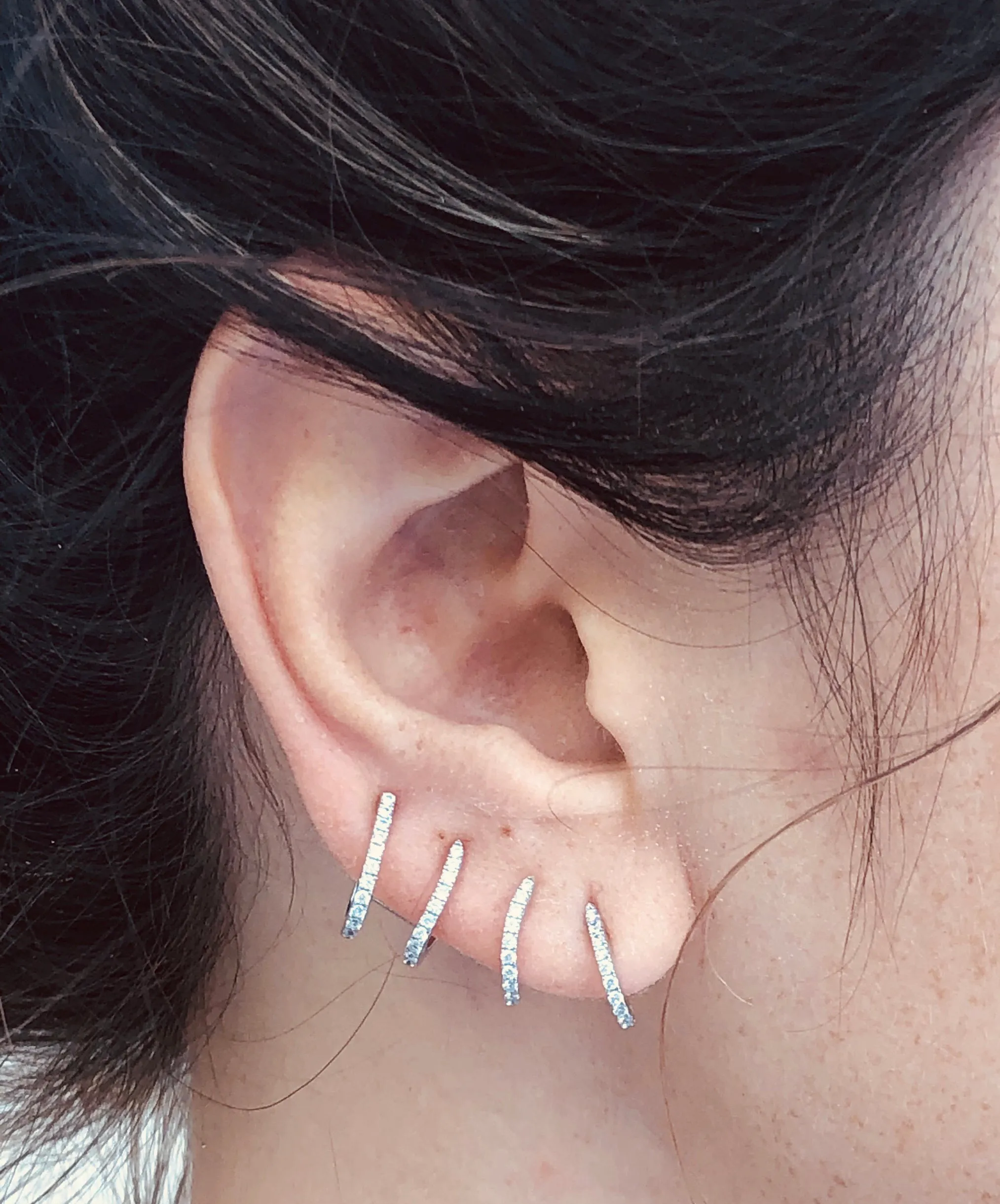 FOUR HUGGY EAR CLIMBERS WITH EAR CUFF