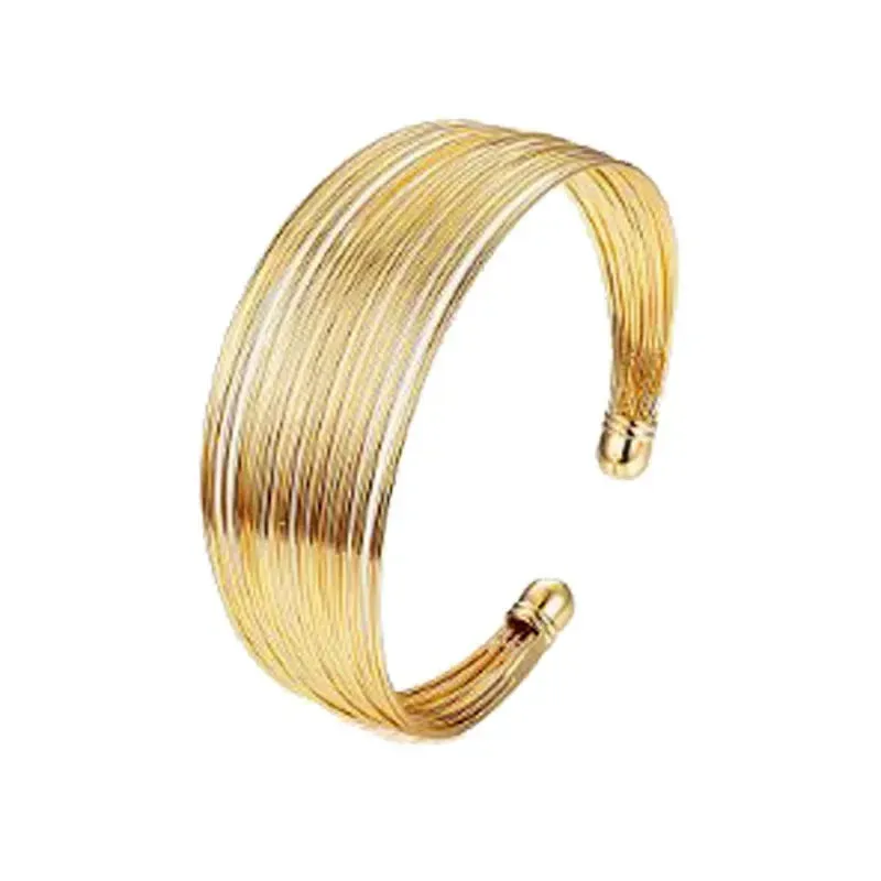 French Simple Design Open Smooth Bracelet Small Vintage Hollow Out Leaf Charm Bracelet for Women Jewelry