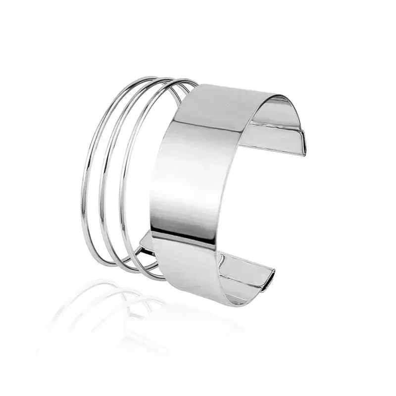 French Simple Design Open Smooth Bracelet Small Vintage Hollow Out Leaf Charm Bracelet for Women Jewelry