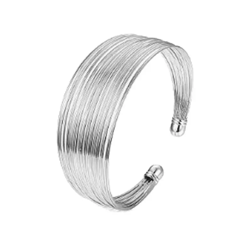 French Simple Design Open Smooth Bracelet Small Vintage Hollow Out Leaf Charm Bracelet for Women Jewelry