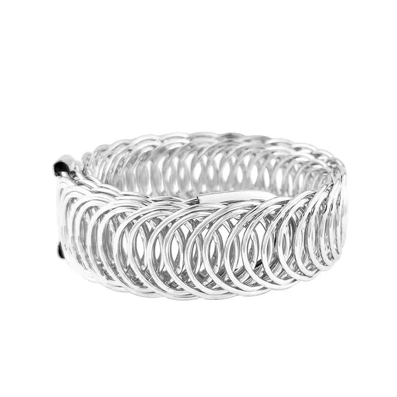 French Simple Design Open Smooth Bracelet Small Vintage Hollow Out Leaf Charm Bracelet for Women Jewelry