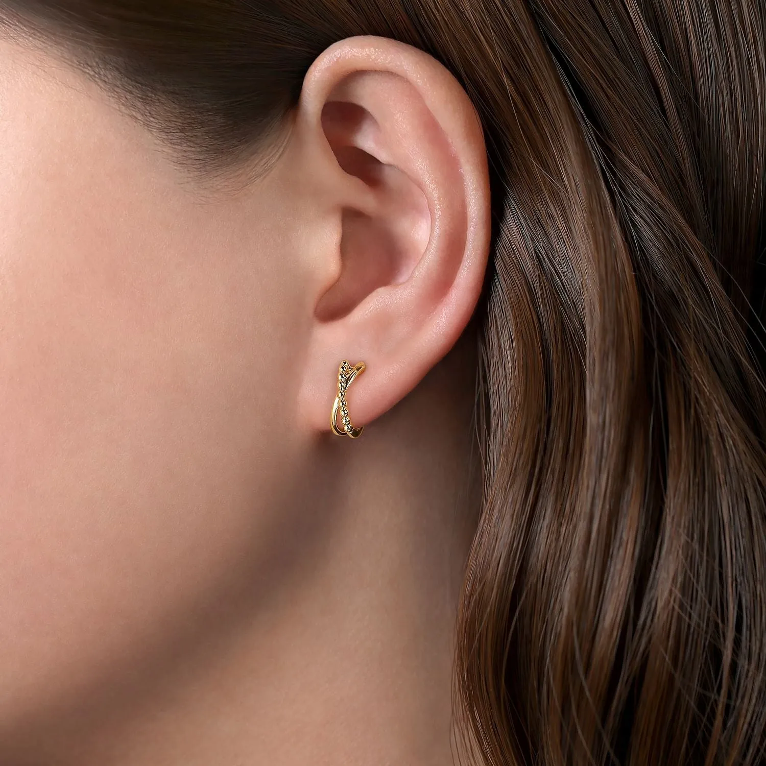 Gabriel & Co. Gold Twisted Huggie Earrings