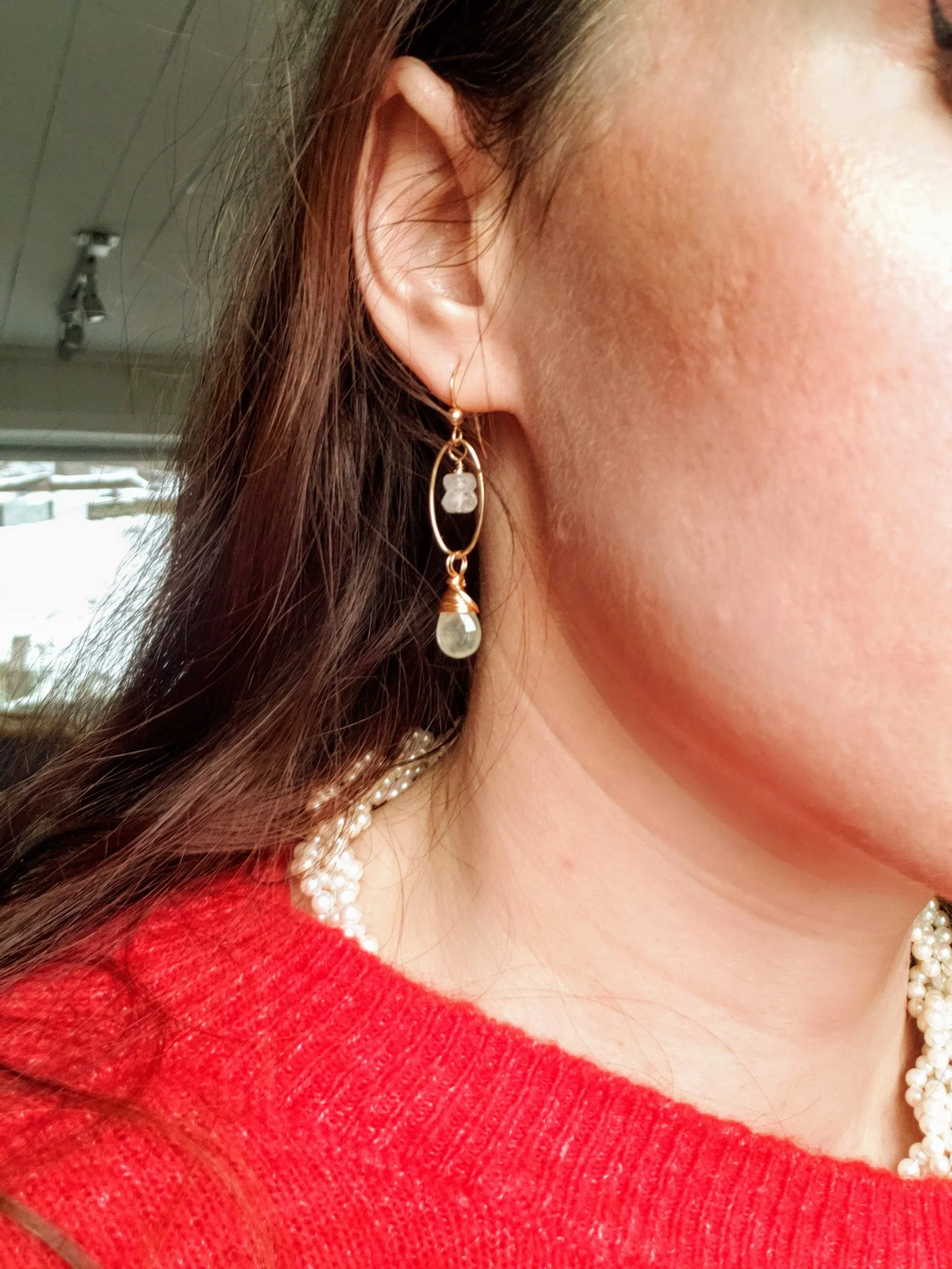 Gemstone Dangle Earrings