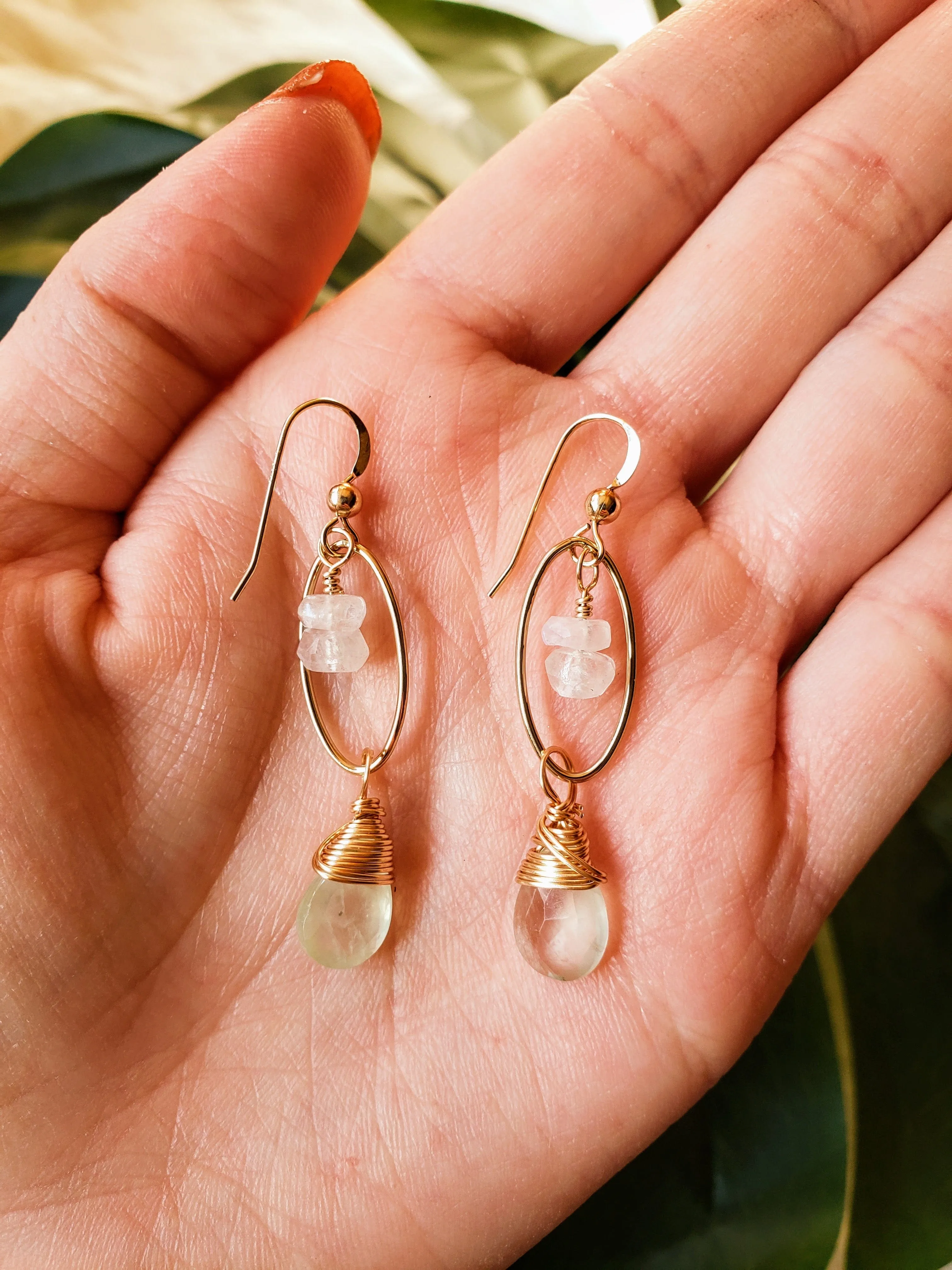 Gemstone Dangle Earrings