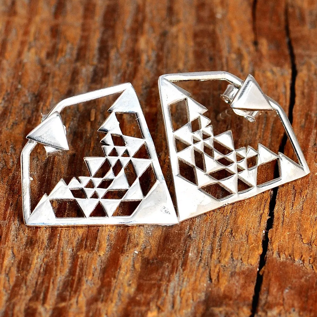 Geometric Ear Jacket Sterling Silver