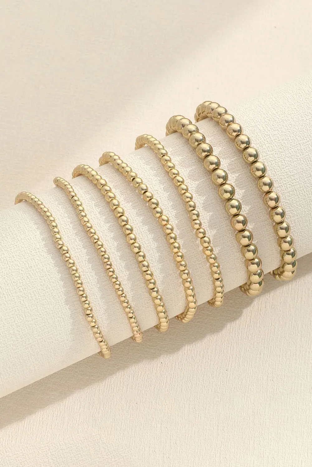 Gold 7pcs eaded Bracelet Set