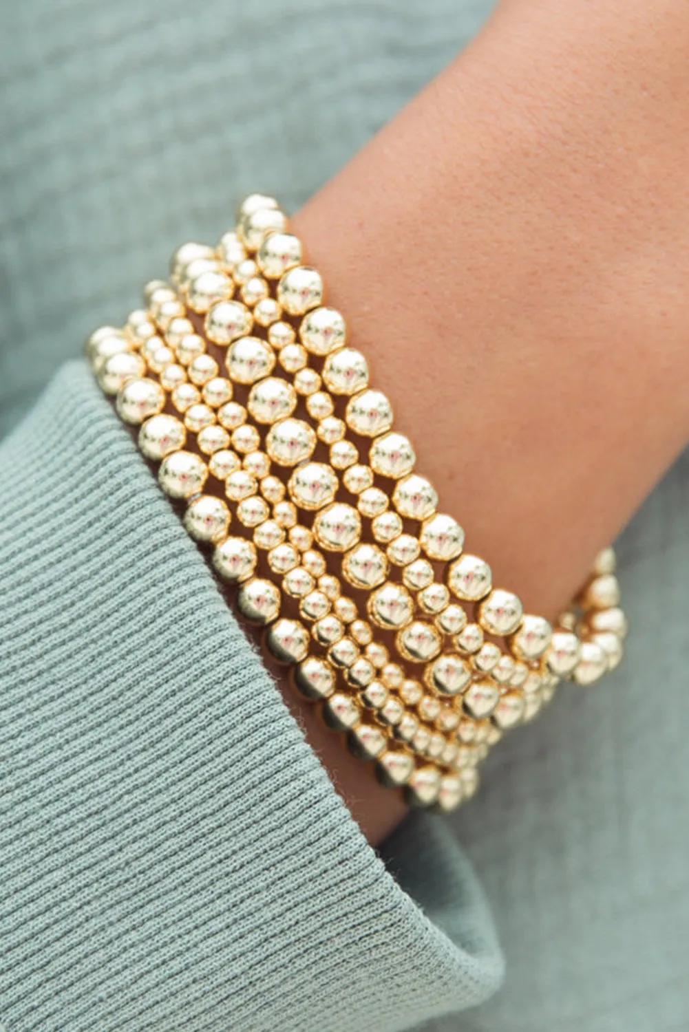 Gold 7pcs eaded Bracelet Set