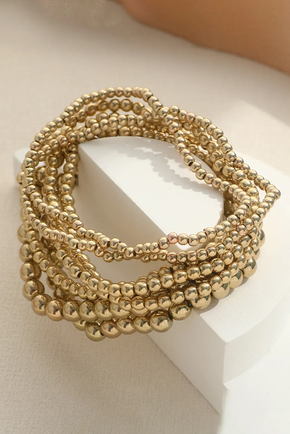 Gold 7pcs eaded Bracelet Set