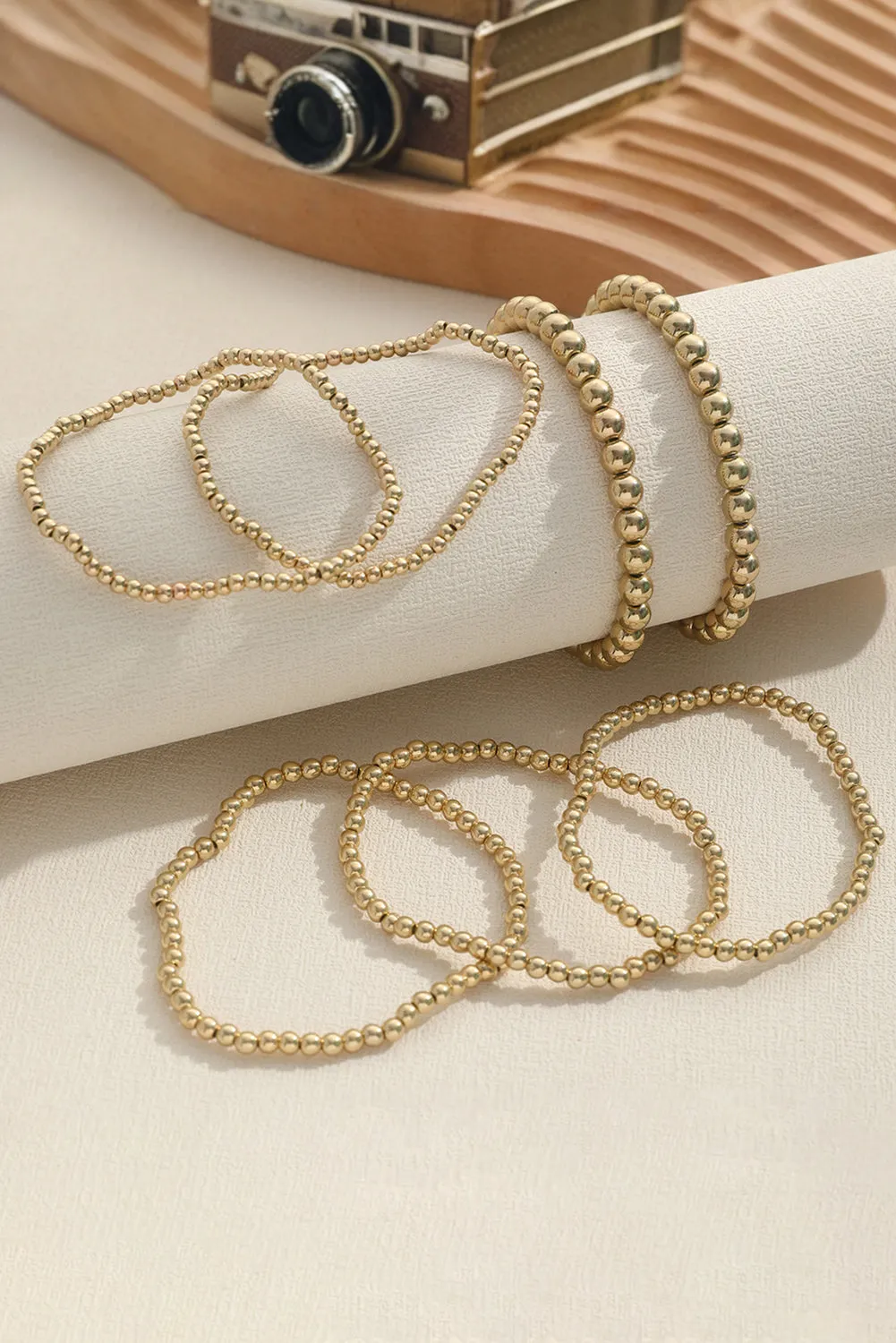 Gold 7pcs eaded Bracelet Set