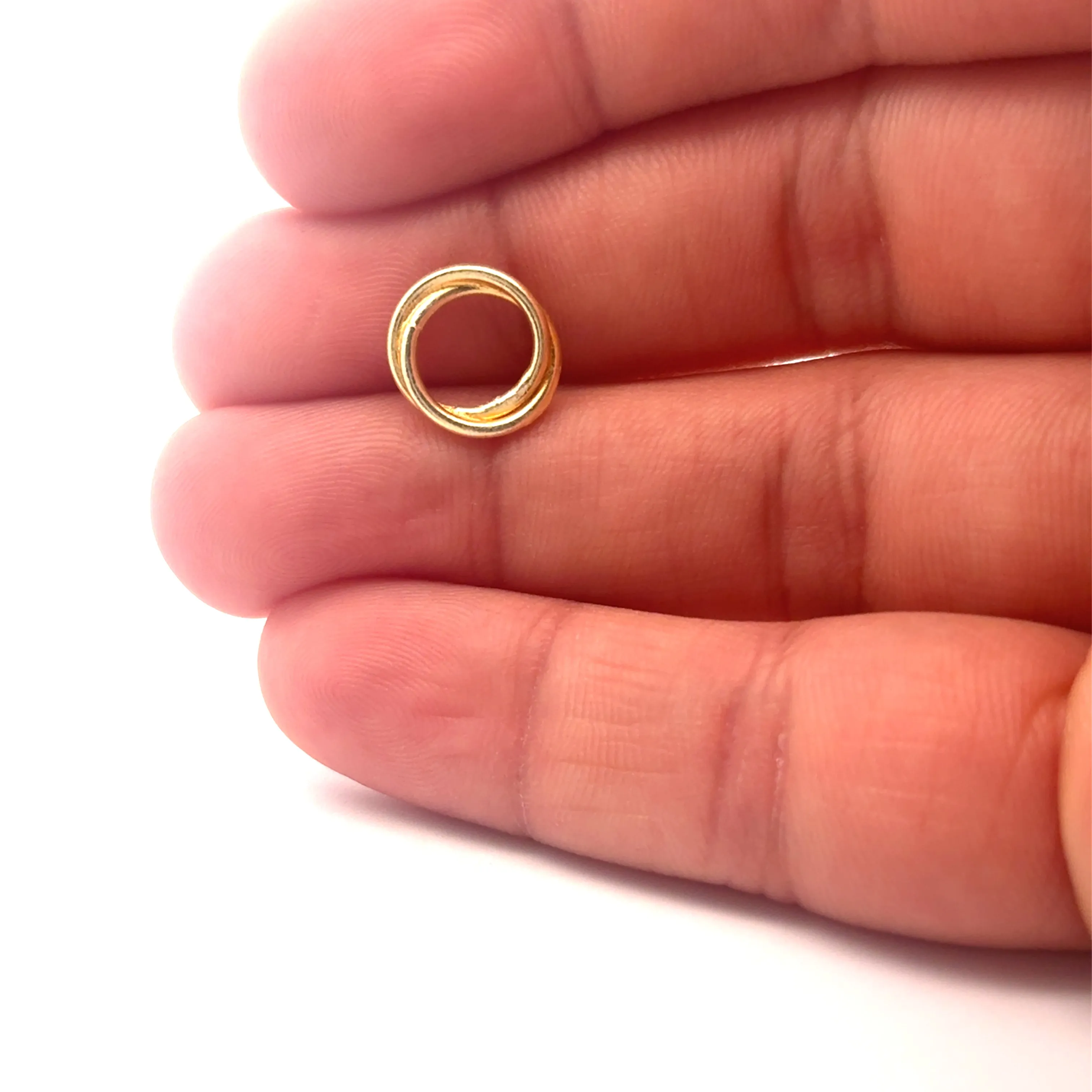 Gold Finish or Silver Plated Plain Twisted Rings, Love Knots , E-coated, Designer's Rings, Available in 4 sizes- 6mm, 8mm, 10mm, 12mm