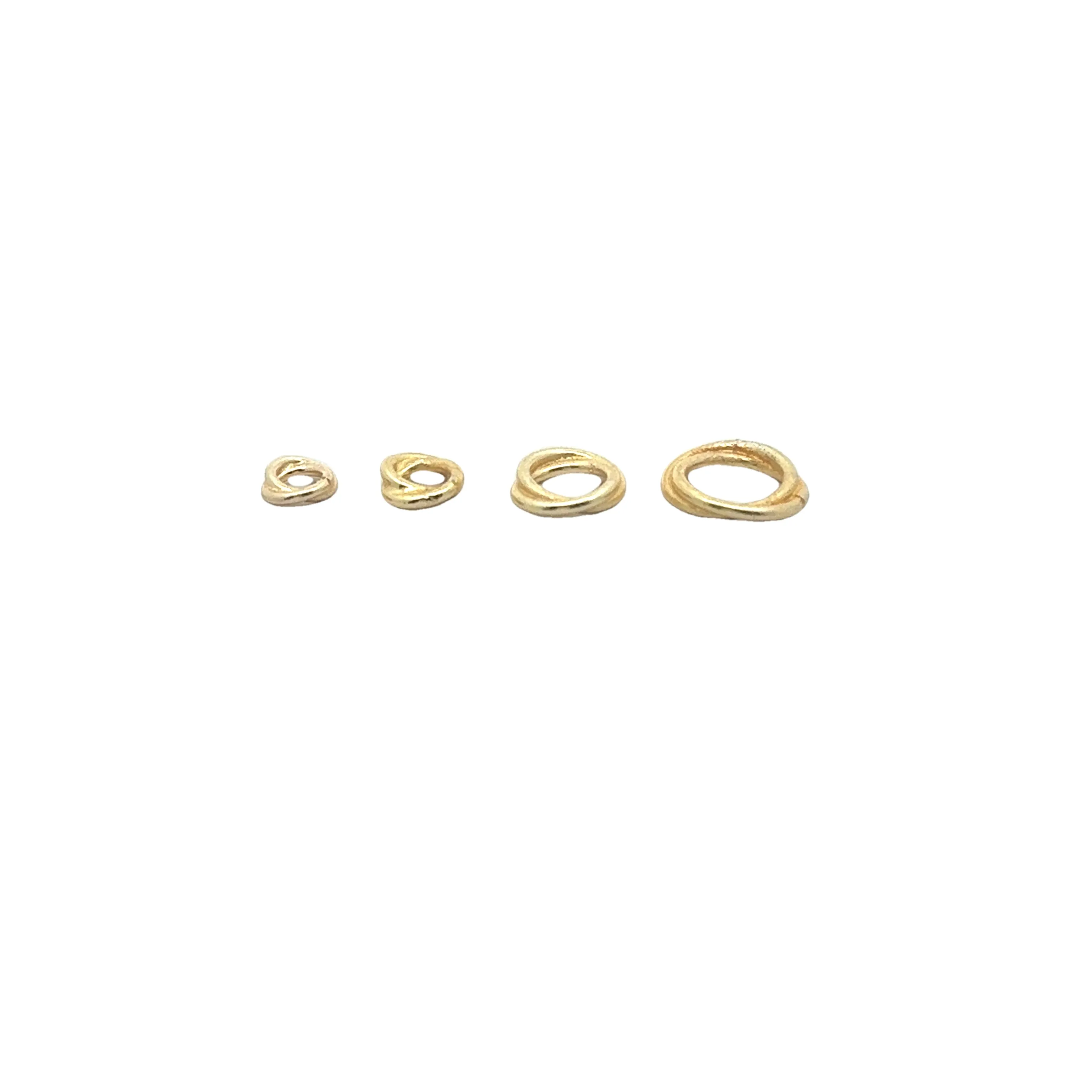 Gold Finish or Silver Plated Plain Twisted Rings, Love Knots , E-coated, Designer's Rings, Available in 4 sizes- 6mm, 8mm, 10mm, 12mm