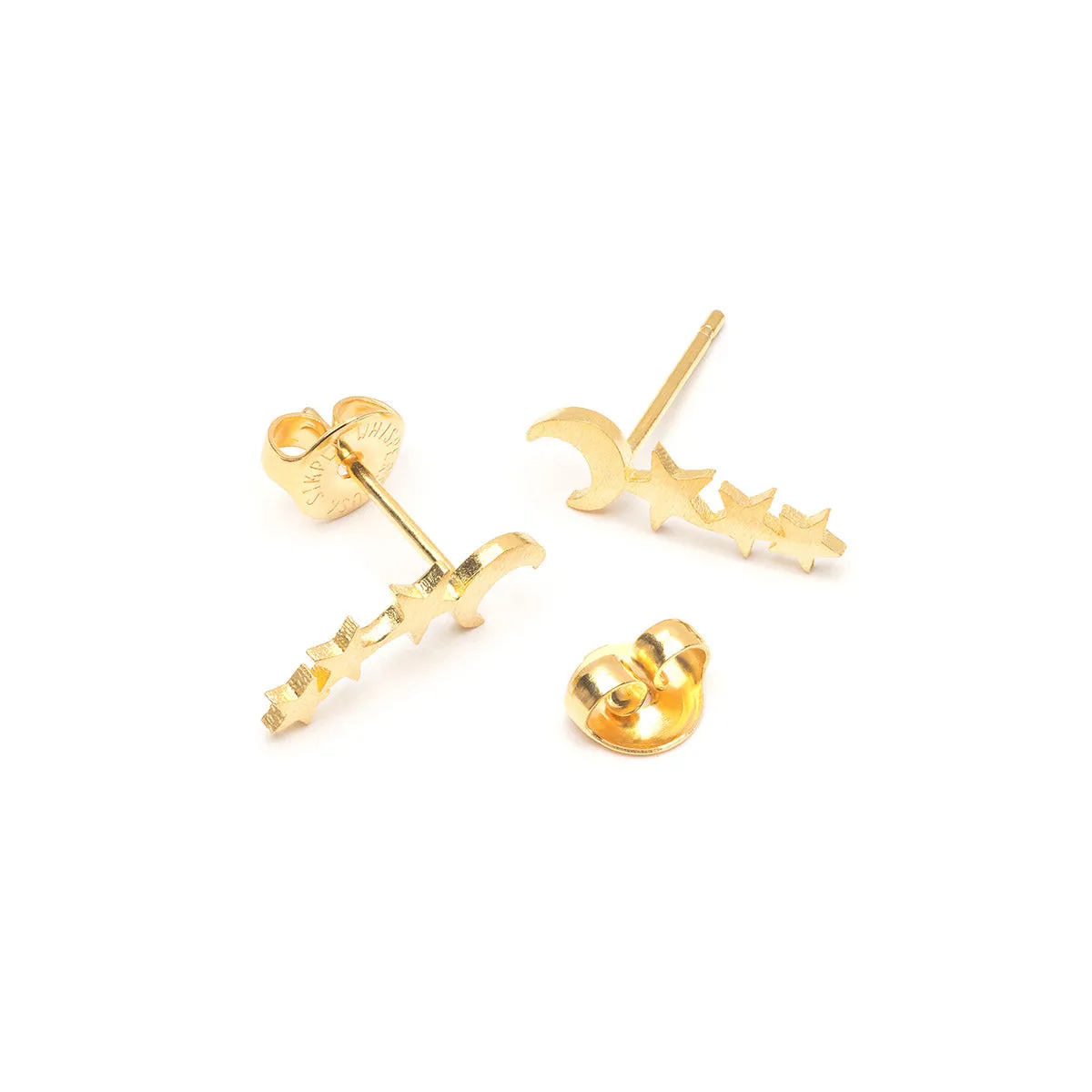 Gold Moon And Star Ear Climber