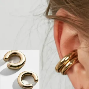 Gold Silver Ear Cuff Without Piercing Ear Clips Earrings For Women Trendy Earring Fake Cartilage Earrings Clip