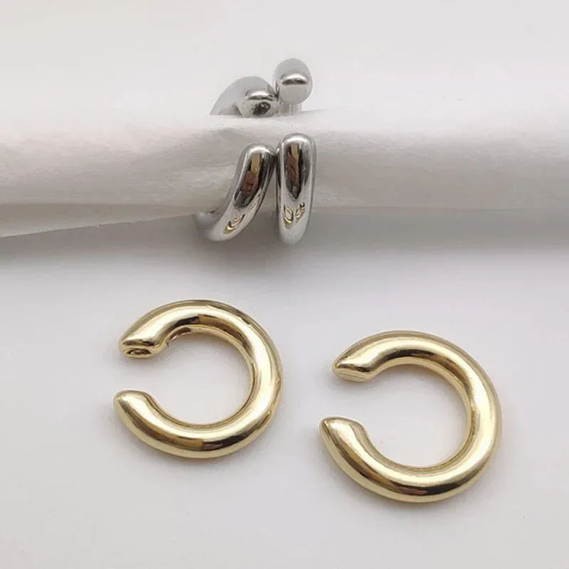 Gold Silver Ear Cuff Without Piercing Ear Clips Earrings For Women Trendy Earring Fake Cartilage Earrings Clip