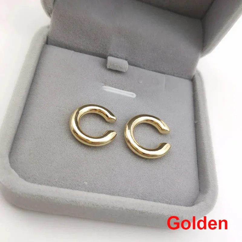 Gold Silver Ear Cuff Without Piercing Ear Clips Earrings For Women Trendy Earring Fake Cartilage Earrings Clip