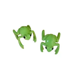 Green Frog Ear Clip Earrings Y2K 2pcs Set