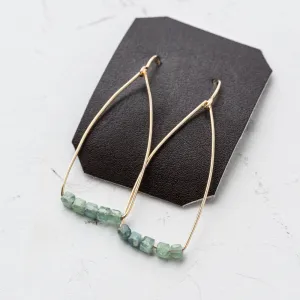 Green Kyanite Petite Cubist Earrings