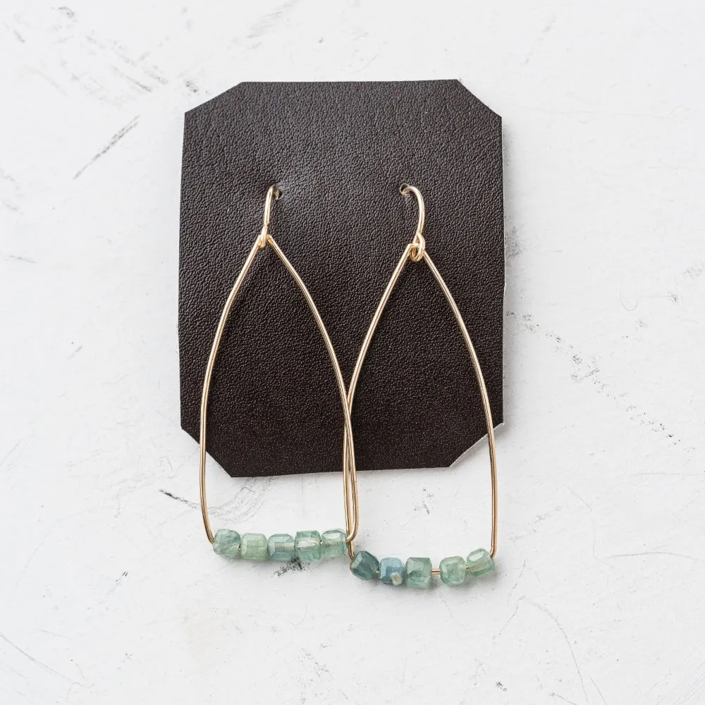 Green Kyanite Petite Cubist Earrings