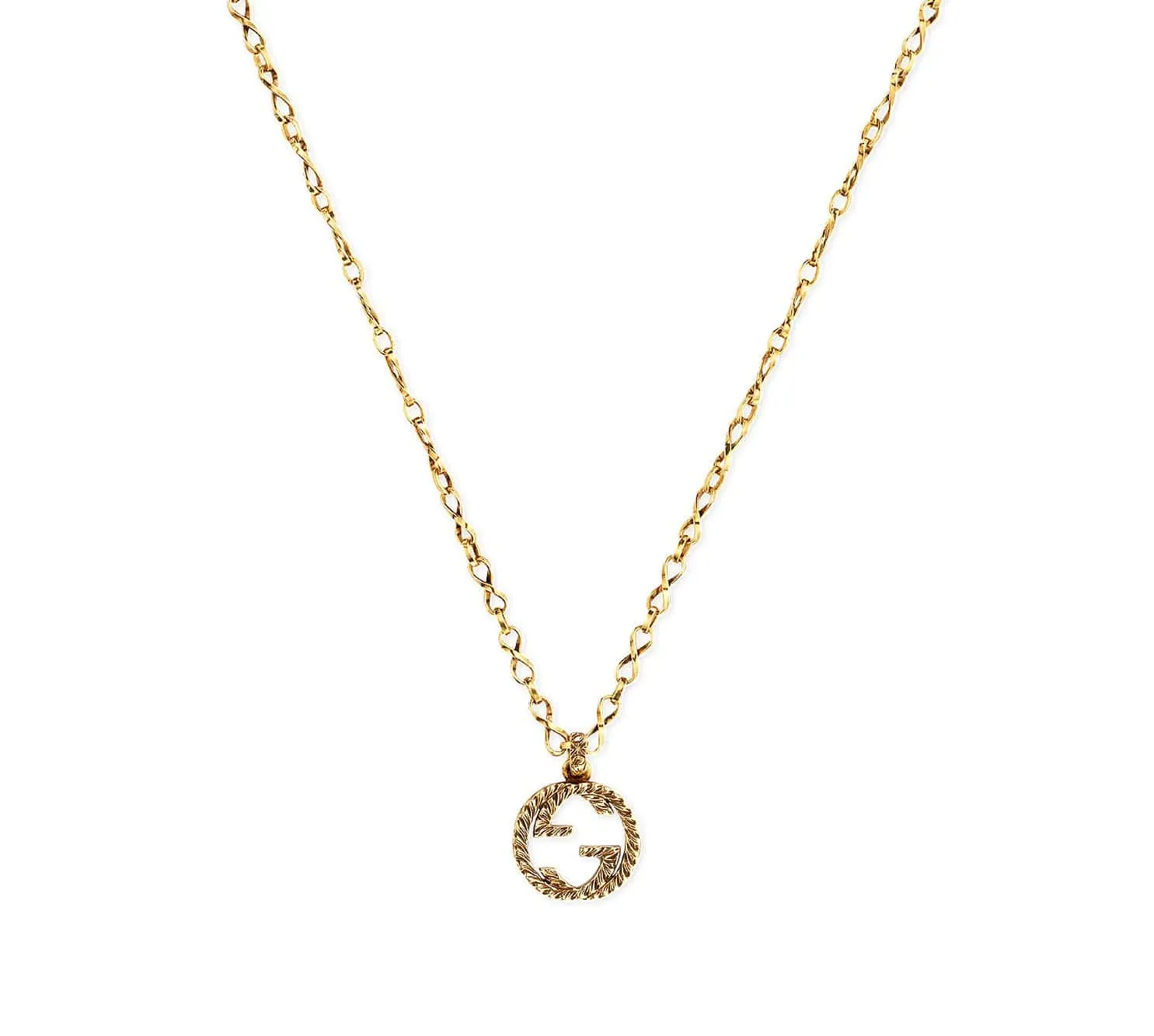 Gucci 18K Yellow Gold Interlocking G Beaded Chain Necklace