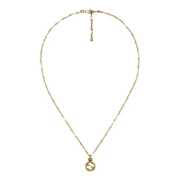 Gucci 18K Yellow Gold Interlocking G Beaded Chain Necklace