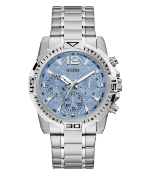 Guess Commander Silver Blue Dial Men's Watch GW0056G2