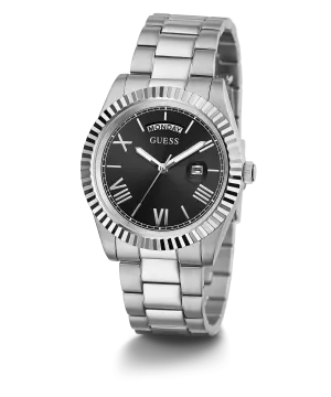 Guess Connoisseur Silver Tone Black Dial Men's Watch GW0265G1