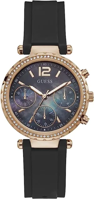 Guess Women's Stainless Steel Quartz Watch with Silicone Strap Women's Watch GW0113L2