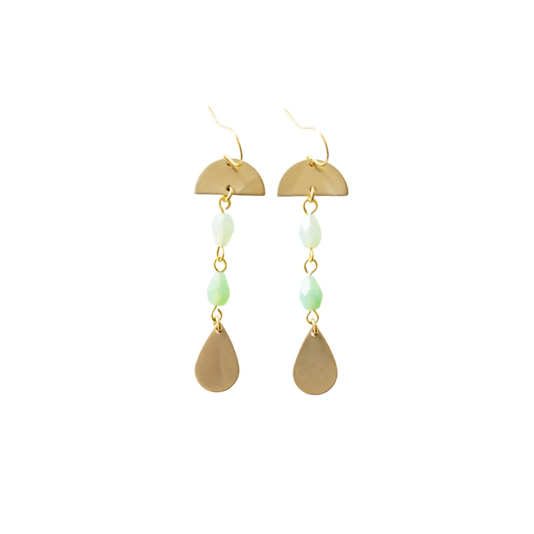 Half Moon Green Earrings