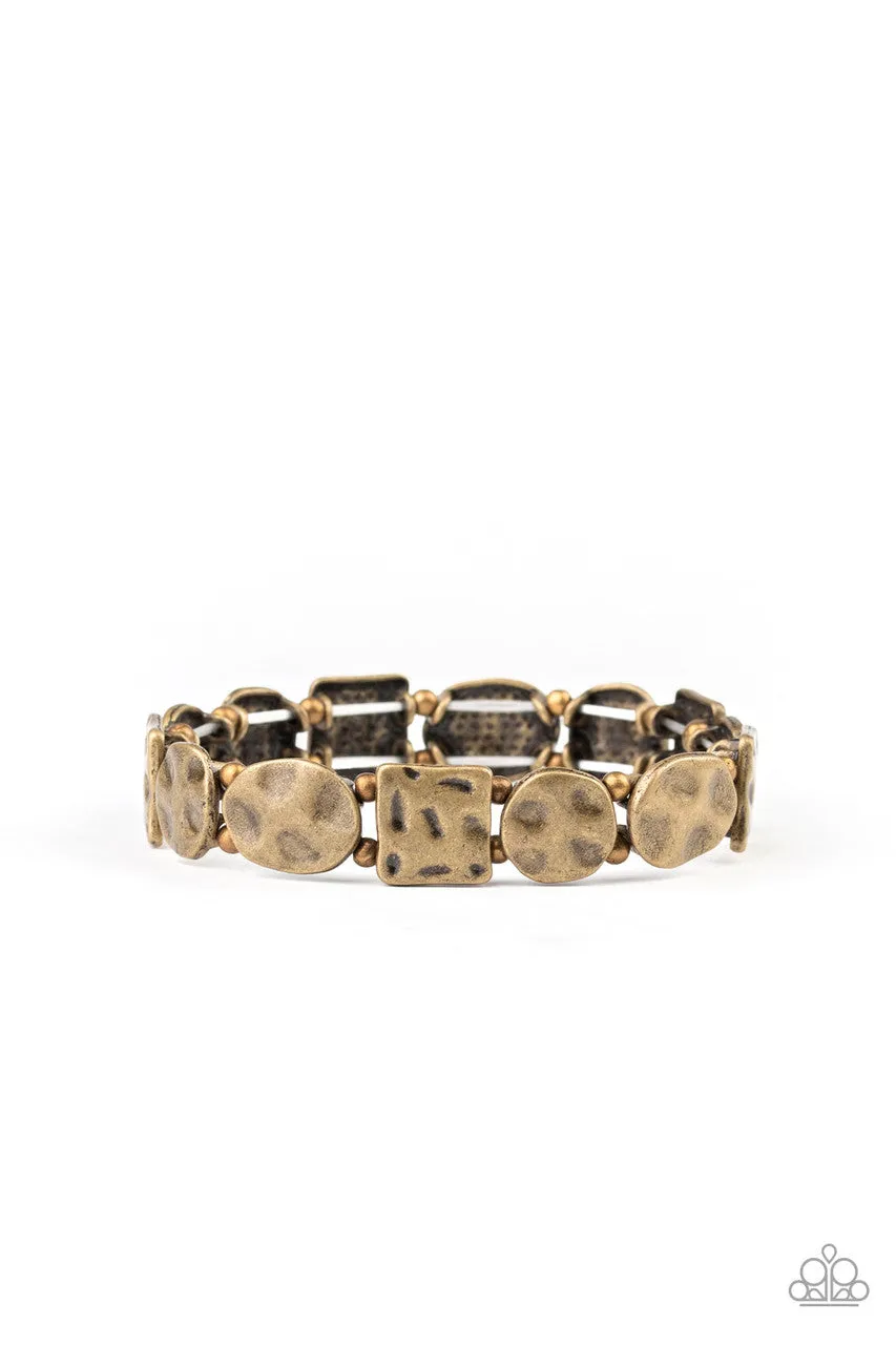 Hammered Harmony Brass Paparazzi Bracelet