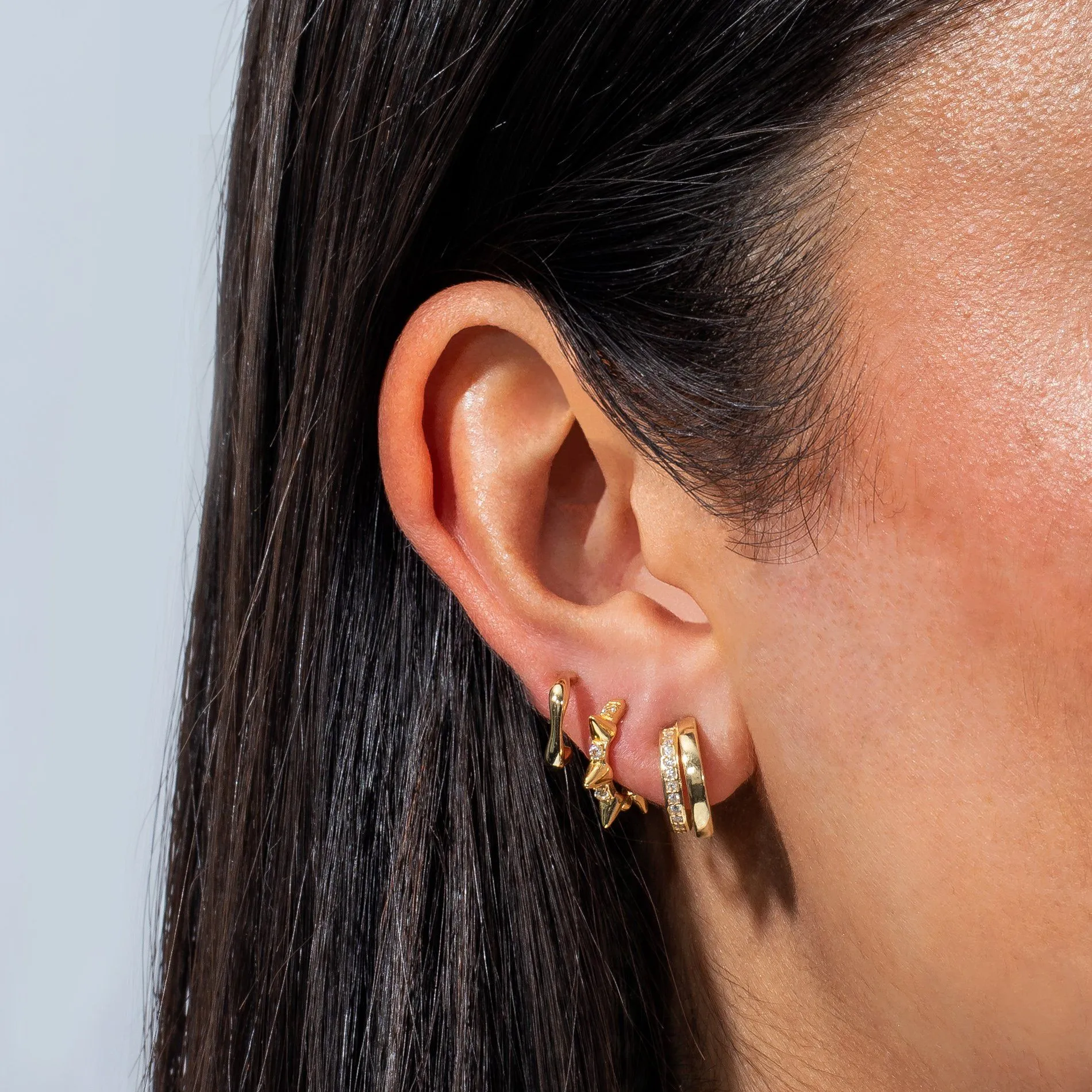 Hammered Huggie Earring