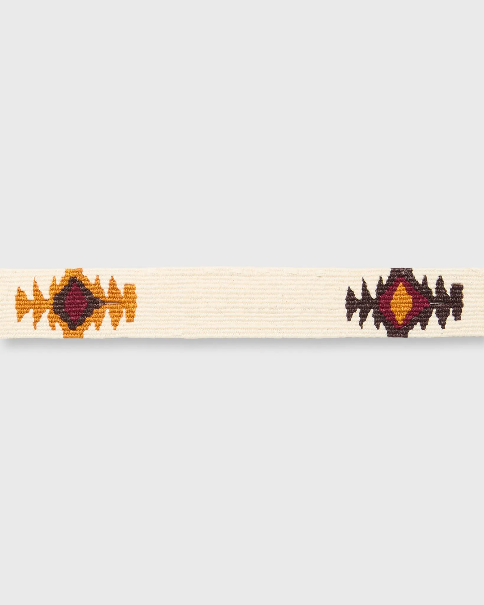 Hand-Loomed D-Ring Belt in Bone Tribal
