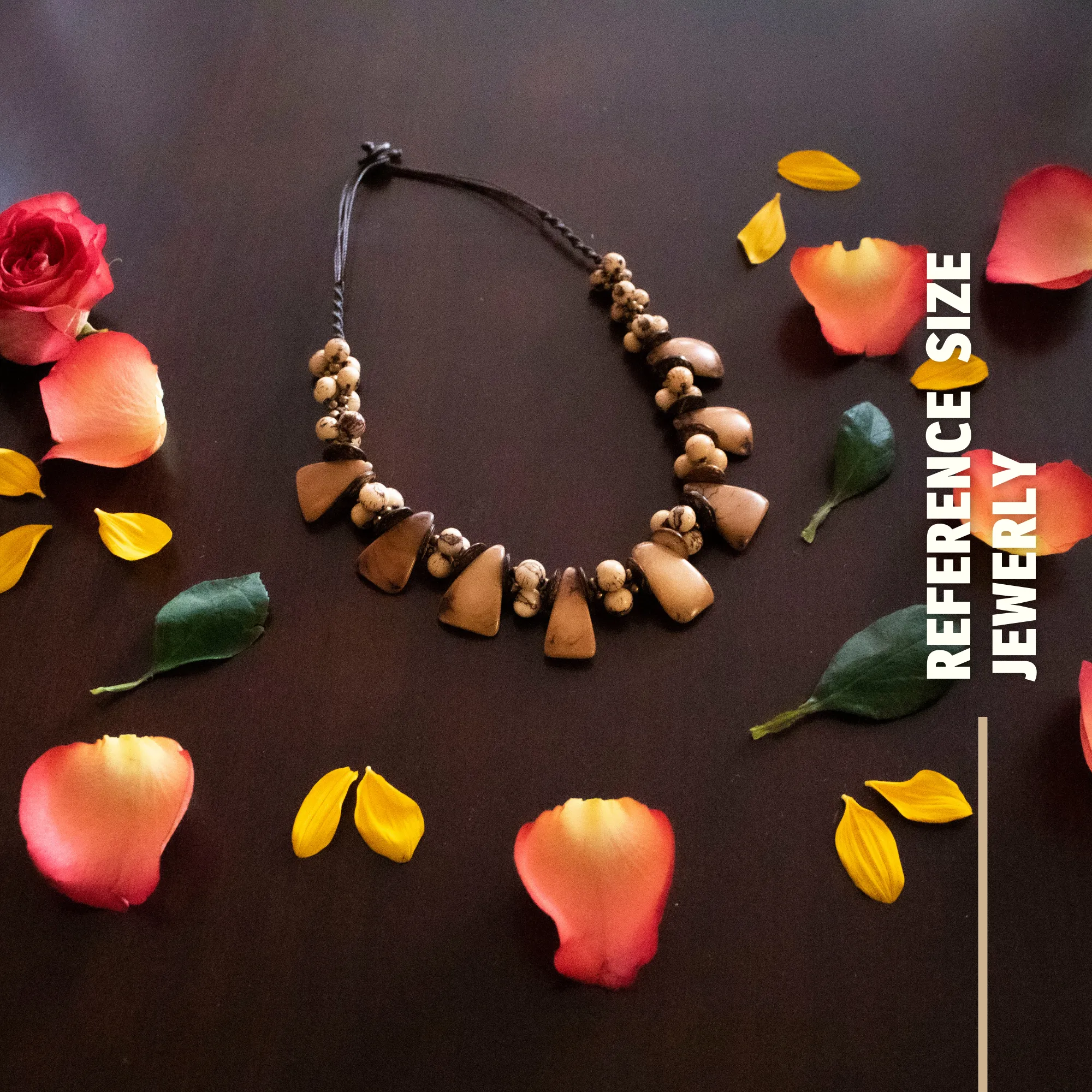 Handcrafted Brown Tagua and Acai Necklace for Women